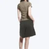 Slim Short-Sleeved Cotton T-Shirt – Dark & Light Mole Stripes Slim Short-Sleeved Cotton T-Shirt – Dark & Light Mole Stripes