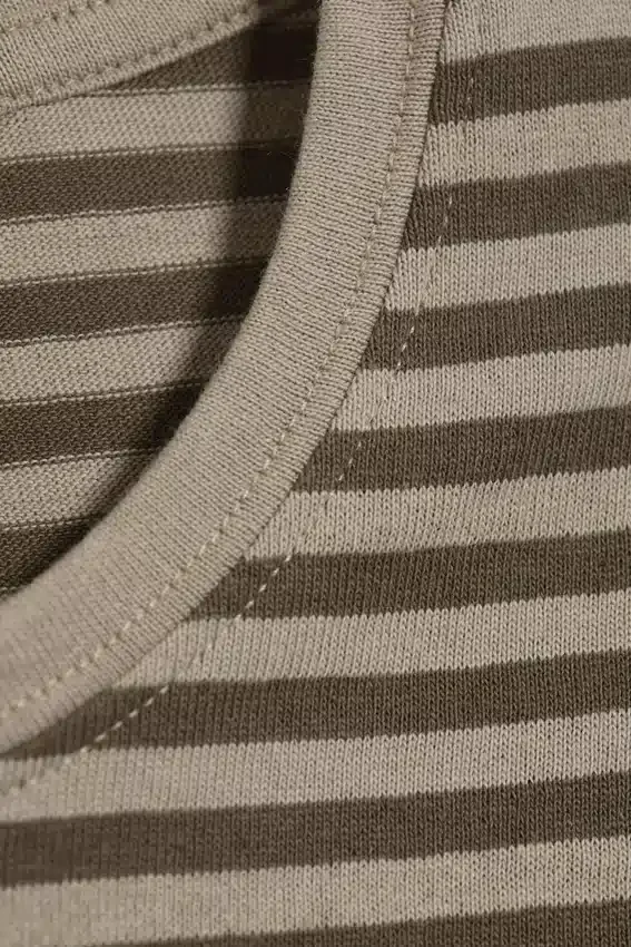 Slim Short-Sleeved Cotton T-Shirt – Dark & Light Mole Stripes Slim Short-Sleeved Cotton T-Shirt – Dark & Light Mole Stripes