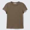 Slim Short-Sleeved Cotton T-Shirt – Dark Mole Slim Short-Sleeved Cotton T-Shirt – Dark Mole