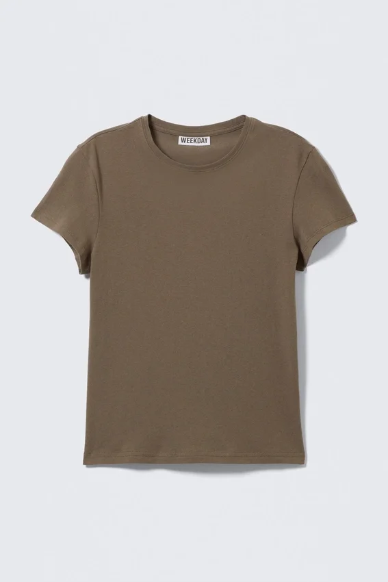 Slim Short-Sleeved Cotton T-Shirt – Dark Mole Slim Short-Sleeved Cotton T-Shirt – Dark Mole