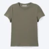 Slim Short-Sleeved Cotton T-Shirt – Dusty Khaki Green Slim Short-Sleeved Cotton T-Shirt – Dusty Khaki Green