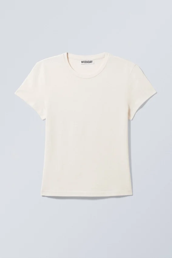 Slim Short-Sleeved Cotton T-Shirt – Off-White Slim Short-Sleeved Cotton T-Shirt – Off-White