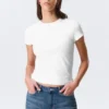 Slim Short-Sleeved Cotton T-Shirt – White Slim Short-Sleeved Cotton T-Shirt – White