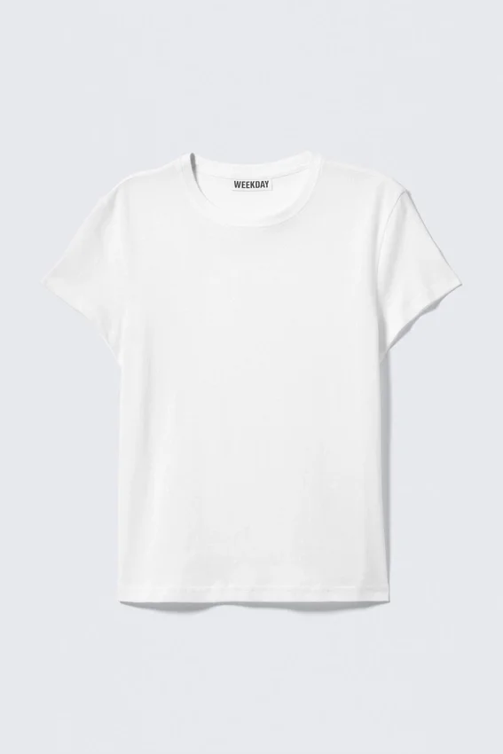 Slim Short-Sleeved Cotton T-Shirt – White Slim Short-Sleeved Cotton T-Shirt – White