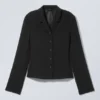 Slim Single-Breasted Blazer – Black Slim Single-Breasted Blazer – Black