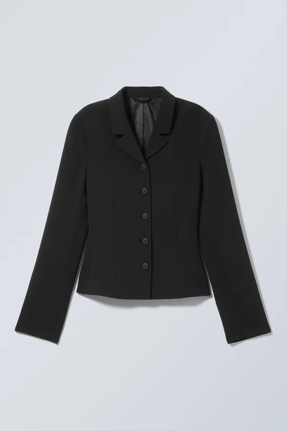 Slim Single-Breasted Blazer – Black Slim Single-Breasted Blazer – Black