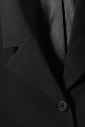 Slim Single-Breasted Blazer – Black