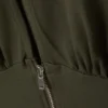 Slim Sleeveless Zip Top – Khaki Green