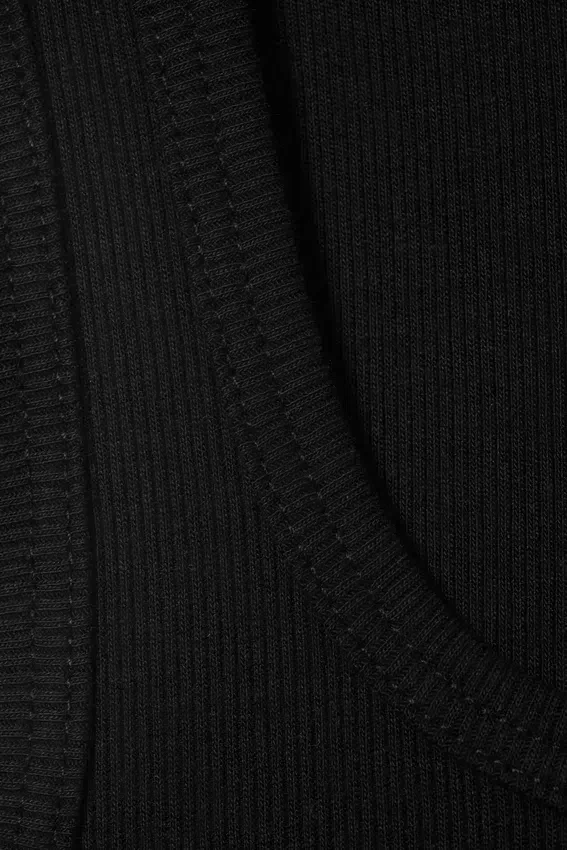 Slim Square Neck Ribbed Tank Top – Black Slim Square Neck Ribbed Tank Top – Black