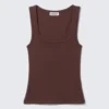 Slim Square Neck Ribbed Tank Top – Burgundy Slim Square Neck Ribbed Tank Top – Burgundy