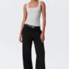 Slim Square Neck Ribbed Tank Top – Grey Melange Slim Square Neck Ribbed Tank Top – Grey Melange