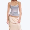 Slim Strap Tank Top – Blue/Pink Multistripe Slim Strap Tank Top – Blue/Pink Multistripe