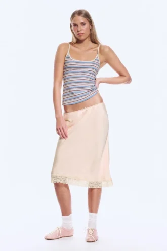Slim Strap Tank Top – Blue/Pink Multistripe Slim Strap Tank Top – Blue/Pink Multistripe