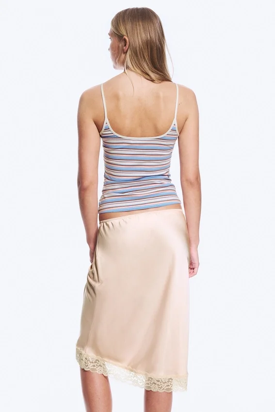Slim Strap Tank Top – Blue/Pink Multistripe Slim Strap Tank Top – Blue/Pink Multistripe