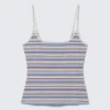 Slim Strap Tank Top – Blue/Pink Multistripe Slim Strap Tank Top – Blue/Pink Multistripe