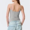 Slim Strap Tank Top – Grey Melange Slim Strap Tank Top – Grey Melange