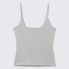 Slim Strap Tank Top – Grey Melange Slim Strap Tank Top – Grey Melange