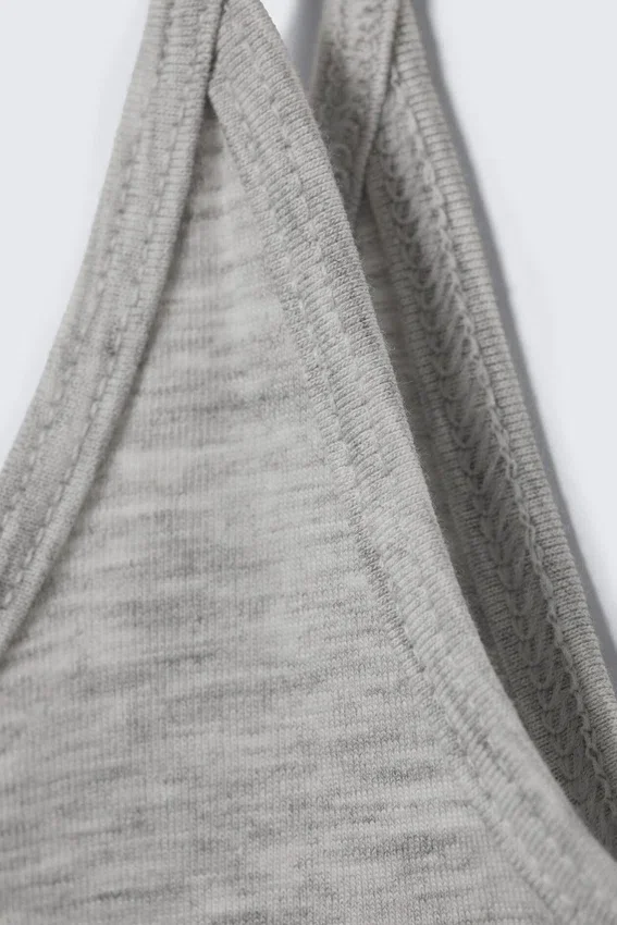 Slim Strap Tank Top – Grey Melange Slim Strap Tank Top – Grey Melange