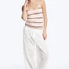 Slim Strap Tank Top – Pink/Brown Stripe Slim Strap Tank Top – Pink/Brown Stripe