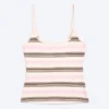 Slim Strap Tank Top – Pink/Brown Stripe Slim Strap Tank Top – Pink/Brown Stripe