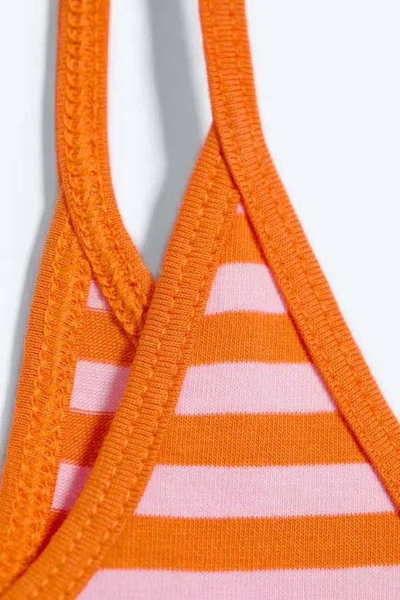 Slim Strap Tank Top – Striped Pink/Orange Slim Strap Tank Top – Striped Pink/Orange