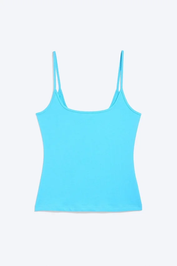 Slim Strap Tank Top – Turquoise Slim Strap Tank Top – Turquoise