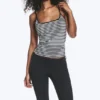 Slim Strap Tank Top – White & Black Stripes Slim Strap Tank Top – White & Black Stripes