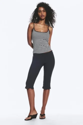 Slim Strap Tank Top – White & Black Stripes Slim Strap Tank Top – White & Black Stripes