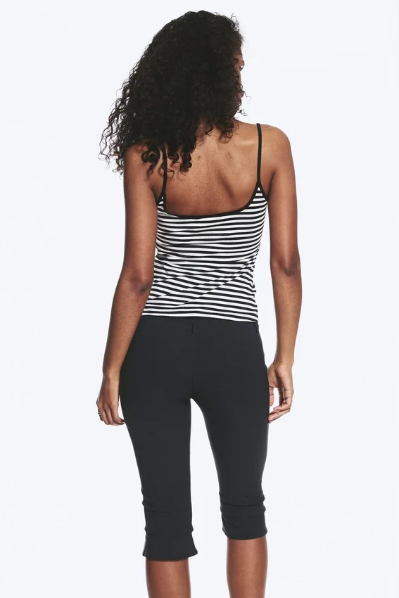 Slim Strap Tank Top – White & Black Stripes Slim Strap Tank Top – White & Black Stripes