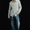 Slim Tie Detail Lyocell Shirt – Light Dusty Mole Slim Tie Detail Lyocell Shirt – Light Dusty Mole