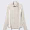 Slim Tie Detail Lyocell Shirt – Light Dusty Mole Slim Tie Detail Lyocell Shirt – Light Dusty Mole