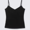 Slim V-Neck Cotton Singlet – Black Slim V-Neck Cotton Singlet – Black