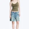 Slim V-Neck Cotton Singlet – Dusty Khaki Green Slim V-Neck Cotton Singlet – Dusty Khaki Green