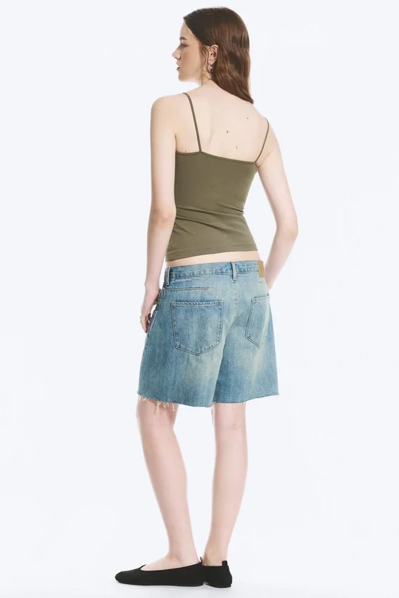 Slim V-Neck Cotton Singlet – Dusty Khaki Green Slim V-Neck Cotton Singlet – Dusty Khaki Green