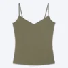 Slim V-Neck Cotton Singlet – Dusty Khaki Green Slim V-Neck Cotton Singlet – Dusty Khaki Green