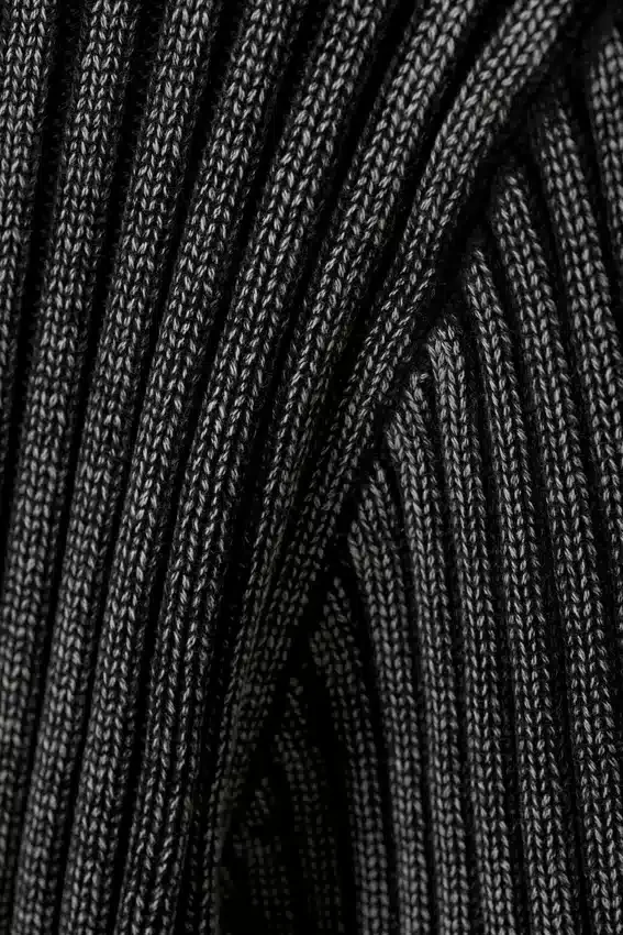 Slim V-Neck Knitted Sweater – Washed Black Slim V-Neck Knitted Sweater – Washed Black