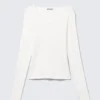 Slim V-Neck Long-Sleeved Top – Off-White Slim V-Neck Long-Sleeved Top – Off-White