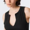 Slim V-Neck Sleeveless Top – Black Slim V-Neck Sleeveless Top – Black