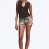 Slim V-Neck Sleeveless Top – Dark Brown