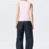 Slim V-Neck Sleeveless Top – Light Pink Slim V-Neck Sleeveless Top – Light Pink