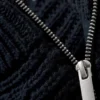 Slim Zip-Sleeve Wool Sweater – Navy Blue Slim Zip-Sleeve Wool Sweater – Navy Blue