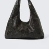 Slouchy Faux Leather Shoulder – Cracked Black Slouchy Faux Leather Shoulder – Cracked Black