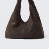 Slouchy Faux Leather Shoulder – Dark Brown Slouchy Faux Leather Shoulder – Dark Brown