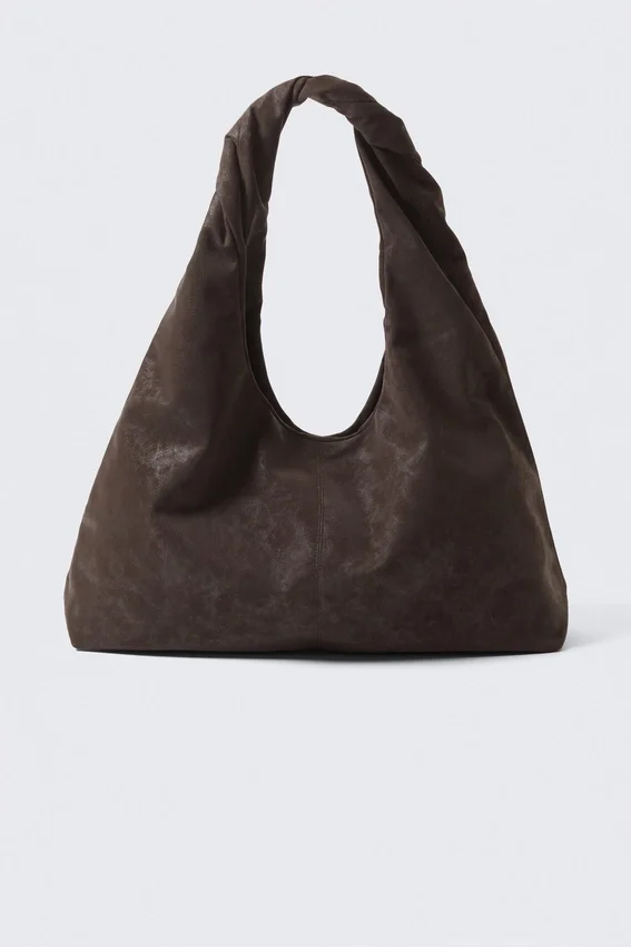 Slouchy Faux Leather Shoulder – Dark Brown Slouchy Faux Leather Shoulder – Dark Brown