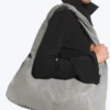 Slouchy Faux Leather Shoulder – Dusty Grey Slouchy Faux Leather Shoulder – Dusty Grey