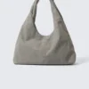 Slouchy Faux Leather Shoulder – Dusty Grey Slouchy Faux Leather Shoulder – Dusty Grey
