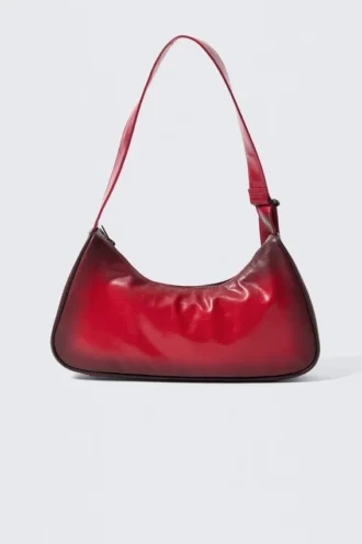 Small Faux Leather Handbag – Red