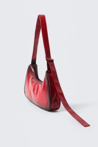 Small Faux Leather Handbag – Red