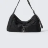 Small Slouched Clasp Shoulder Bag – Black Small Slouched Clasp Shoulder Bag – Black