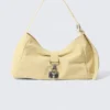 Small Slouched Clasp Shoulder Bag – Light Yellow Small Slouched Clasp Shoulder Bag – Light Yellow